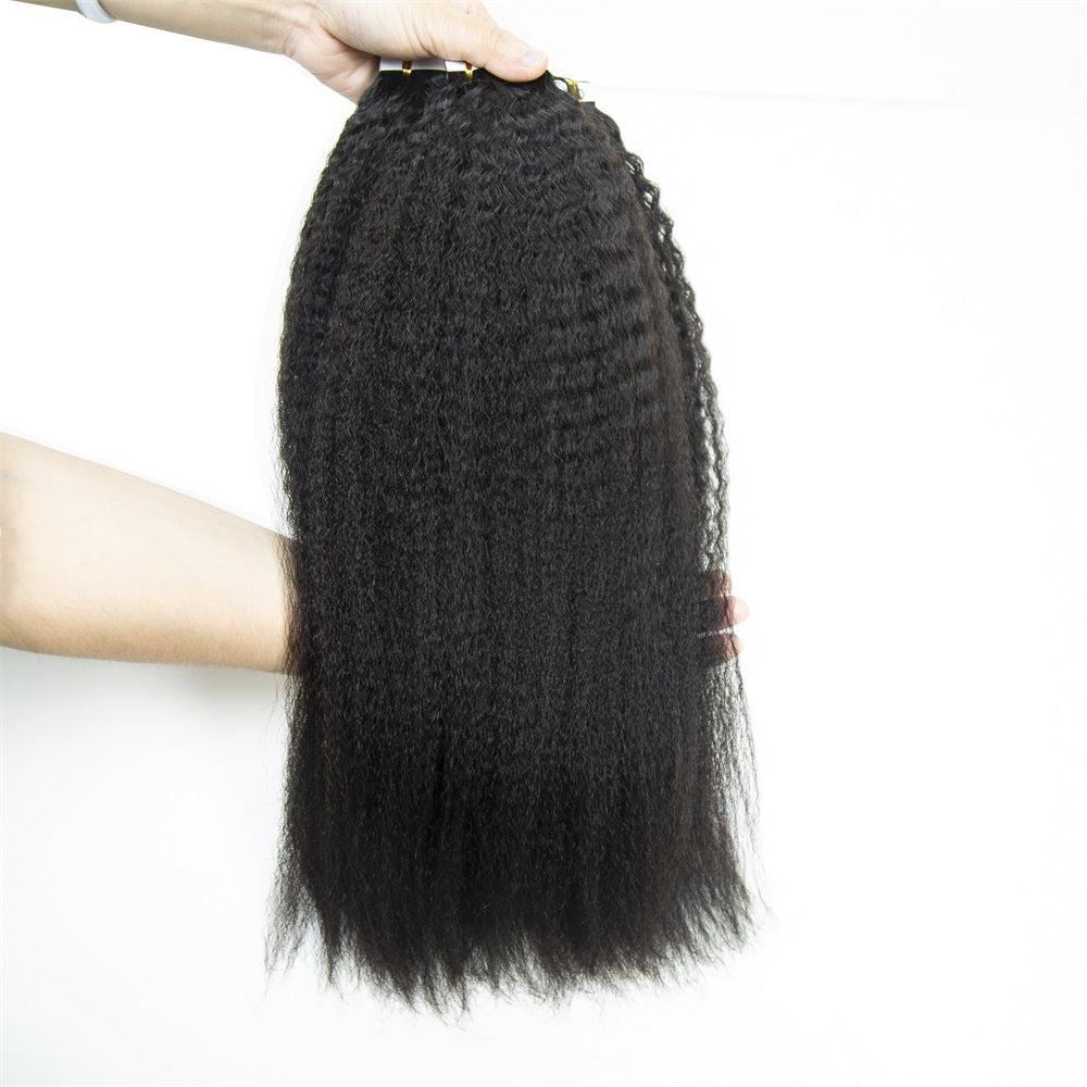 Top Premium Kinky Straight PU Tape In Hair Extensions