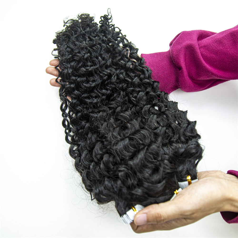 Top Premium Jerry Curl PU Tape In Hair Extensions