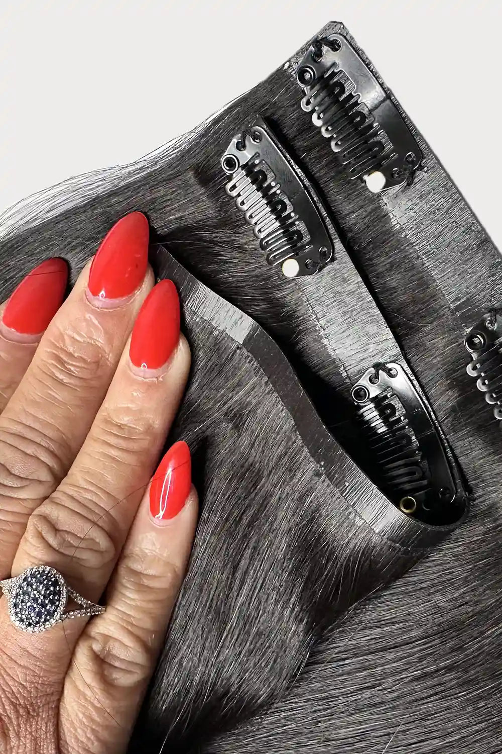 Seamless Clip in Hair Extensions 100g Silicone Weft Deep Wave For Women