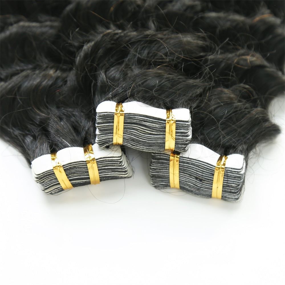 Top Premium Deep Wave PU Tape In Hair Extensions