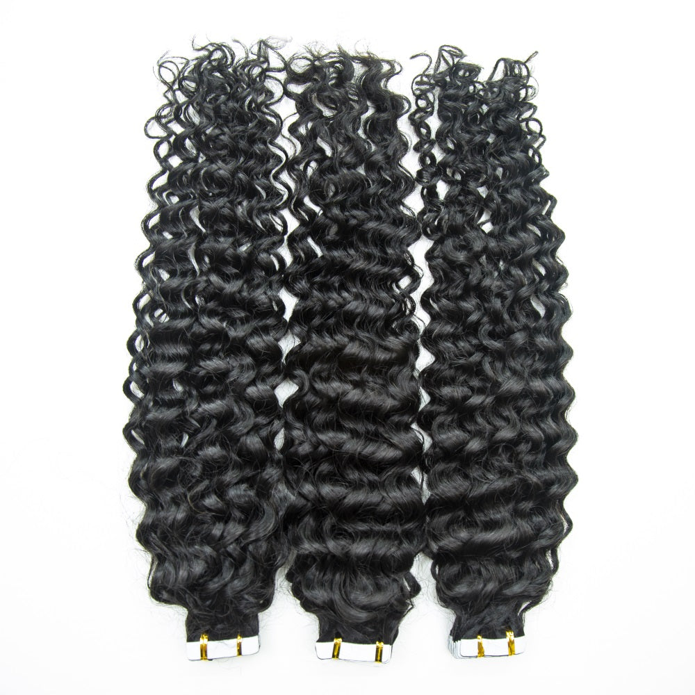 Top Premium Jerry Curl PU Tape In Hair Extensions