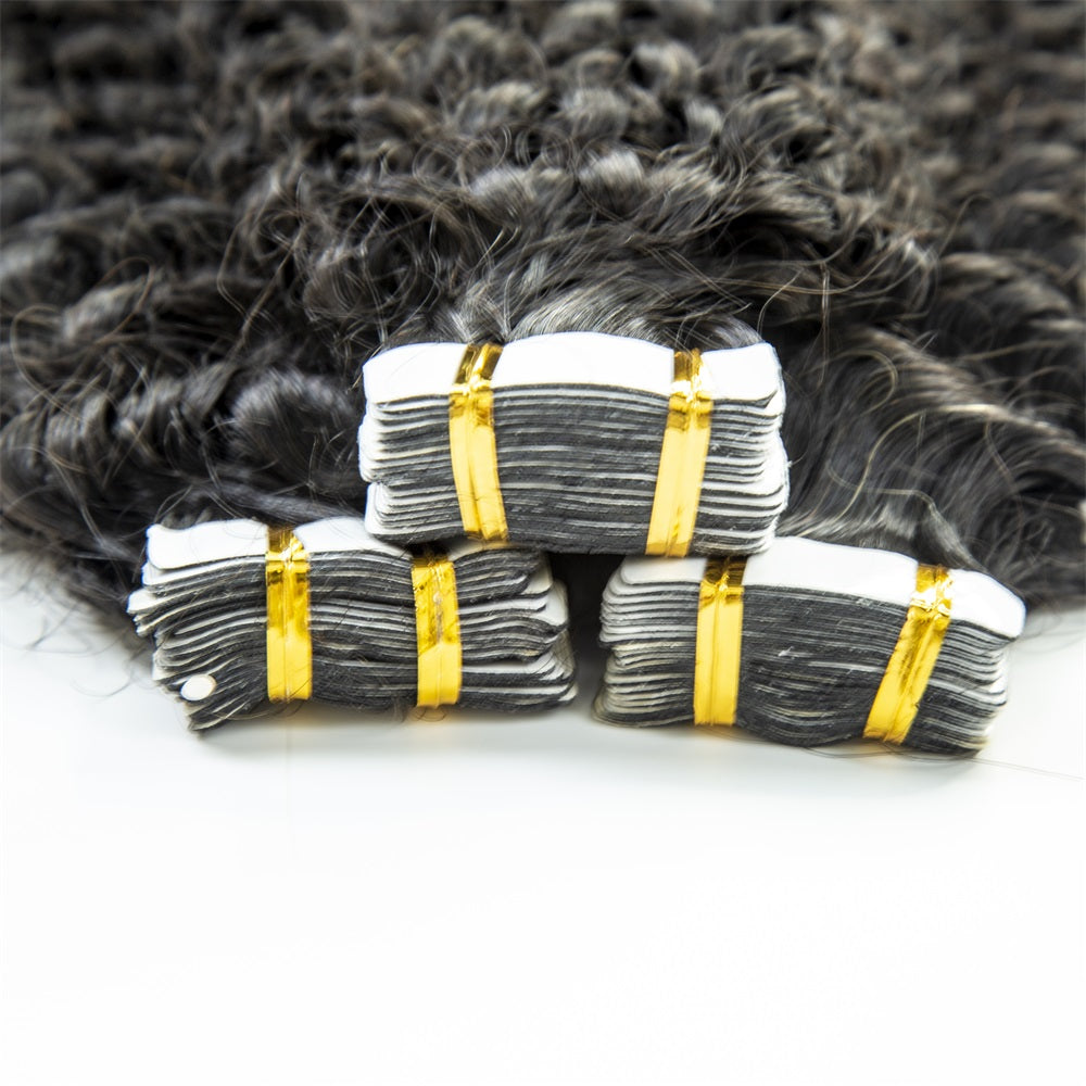 Top Premium Jerry Curl PU Tape In Hair Extensions