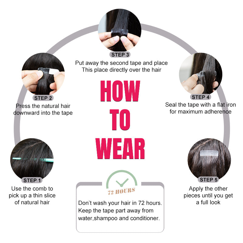 Top Premium Straight Hair PU Tape In Hair Extensions