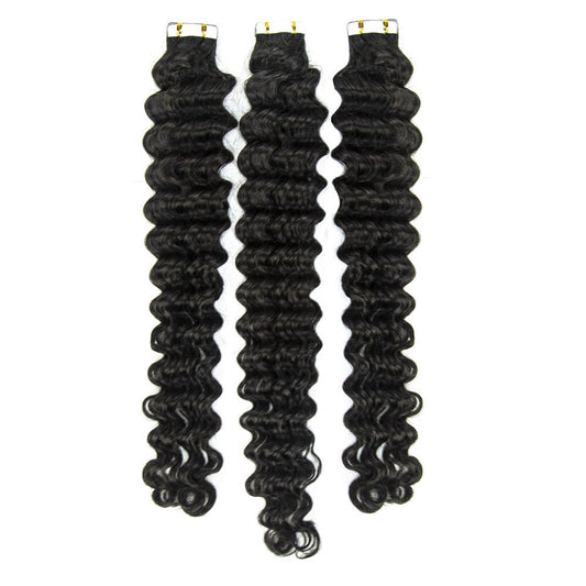 Top Premium Deep Wave PU Tape In Hair Extensions