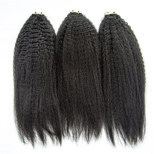 Top Premium Kinky Straight PU Tape In Hair Extensions