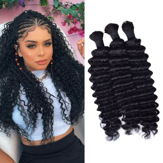 12A Mink Hair Deep Wave Bulk Hair For Braiding
